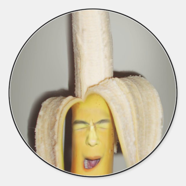 Eine Banane, die Kopfschmerzen spaltet Runder Aufkleber (Vorderseite)