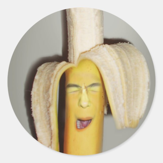 Eine Banane, die Kopfschmerzen spaltet Runder Aufkleber (Vorderseite)