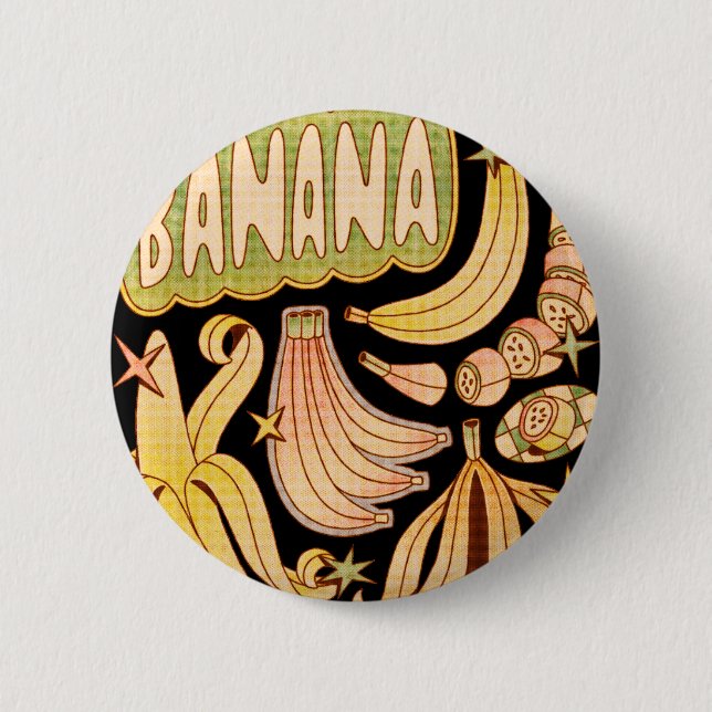 Eine Banane / Illustration von Bananen Button (Vorderseite)