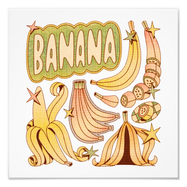 Eine Banane / Illustration von Bananen Fotodruck (Vorne)