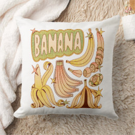 Eine Banane / Illustration von Bananen Kissen