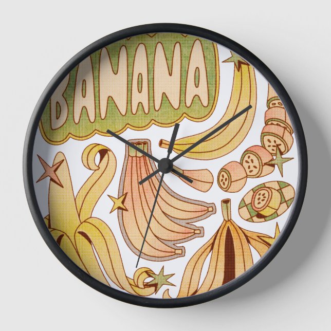 Eine Banane / Illustration von Bananen Uhr (Vorderseite)