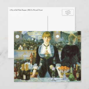 Eine Bar in den Folies-Bergère von Édouard Manet Postkarte