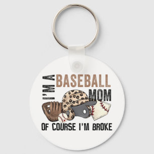 Eine Baseball-Mama natürlich im Broke Leopard Mütt Schlüsselanhänger