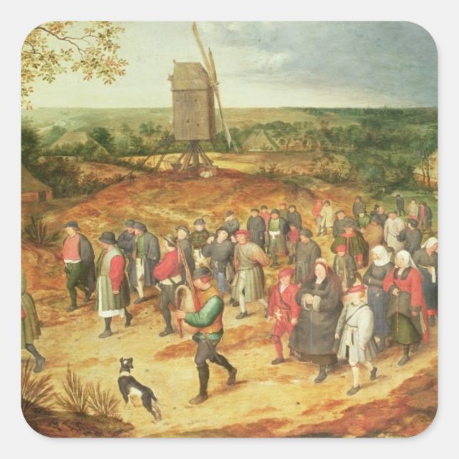 Eine Bauernhochzeit Quadratischer Aufkleber (Vorderseite)