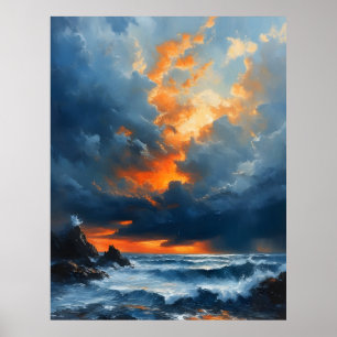 Eine beeindruckende Jahreszeit bei Sonnenuntergang Poster