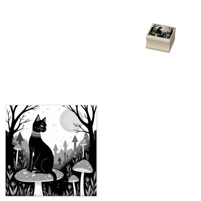 Eine bekannte schwarze Katze und ein Rollstuhl Hal Gummistempel (Stempel)
