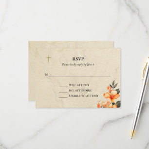Eine beleuchtete lebensorthodoxe Christliche Taufe RSVP Karte