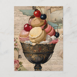 Eine Berg von Eiscreme-Collage-Postkarte Postkarte