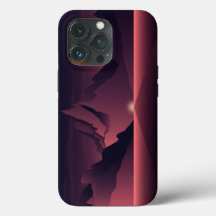 Eine Bergsonnenuntergangs-Illustration Case-Mate iPhone Hülle