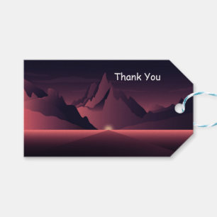 Eine Bergsonnenuntergangsillustration Geschenkanhänger