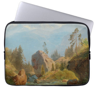 Eine Bergwelt mit Creek - Albert Zimmerman Laptopschutzhülle