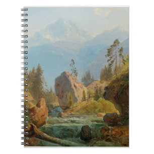 Eine Bergwelt mit Creek - Albert Zimmerman Notizblock