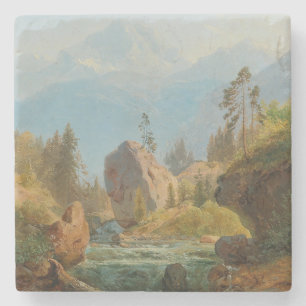 Eine Bergwelt mit Creek - Albert Zimmerman Steinuntersetzer