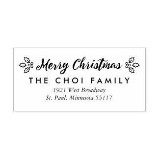 Eine Berry Frohe Weihnachts-Rücksendeadresse Brief Gummistempel