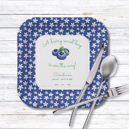 Eine Berry Sweet Baby Boy Dusche Blueberry Pappteller
