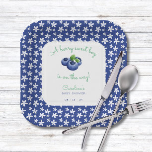Eine Berry Sweet Baby Boy Dusche Blueberry Pappteller