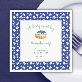Eine Berry Sweet Baby Boy Dusche Blueberry Serviette