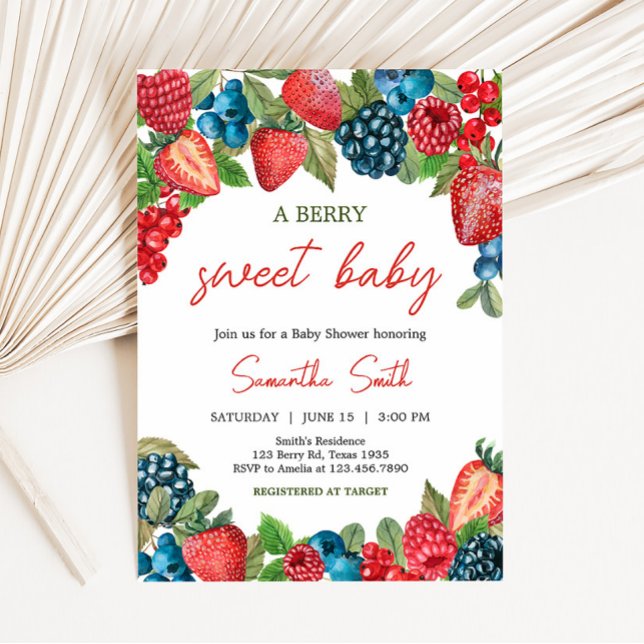 Eine Berry Sweet Baby Dusche Einladung (Sweet Girl Berry Baby Shower Invitation
)