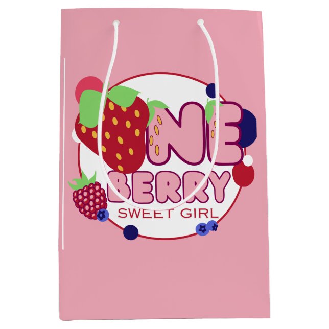Eine Berry Sweet Girl Medium Geschenktasche Mittlere Geschenktüte (Vorderseite)
