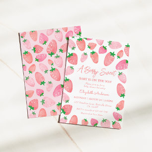 Eine Berry Sweet Strawberry Baby Dusche Einladung