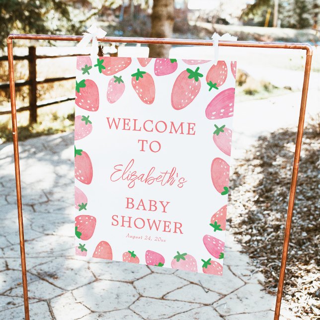 Eine Berry Sweet Strawberry Baby Dusche Willkommen Poster (Von Creator hochgeladen)
