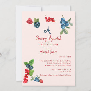 Eine besondere Beerige Baby Shower in Rosa Einladung