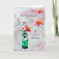 Eine besondere Freundin Schöne Blumenkarte zum Geb
