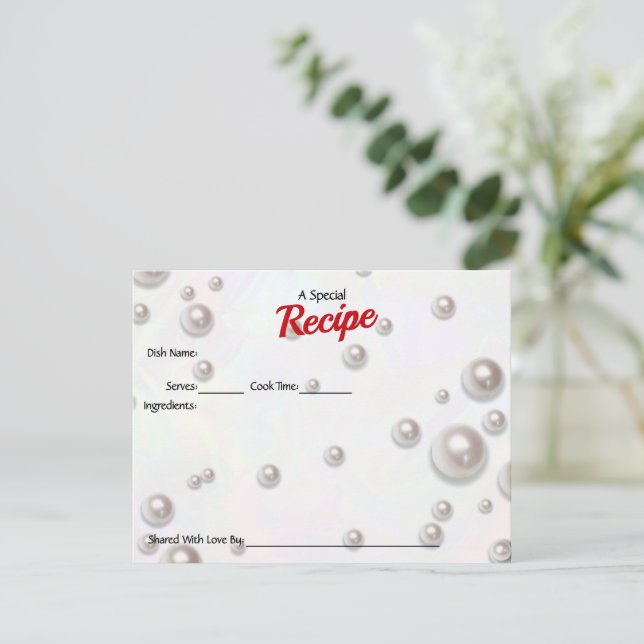 Eine besondere Pearl Card RSVP Karte (Stehend Vorderseite)