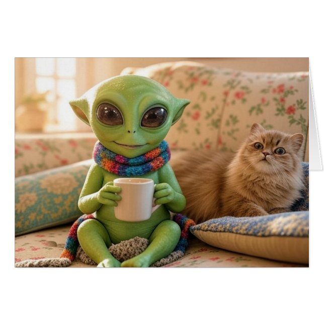 Eine bezaubernde Alien und Kaffee für Haustiere au (Vorderseite (Horizontal))