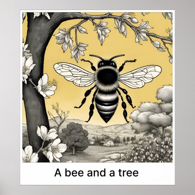 Eine Biene und ein Baum - Drucken Poster (Vorne)