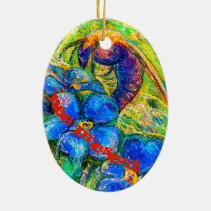 Eine Biene & Vergessen-nicht-Blume Keramik Ornamen Ornament