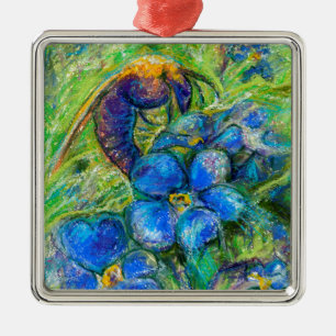 Eine Biene & Vergessen-nicht-Blume Ornament Aus Metall