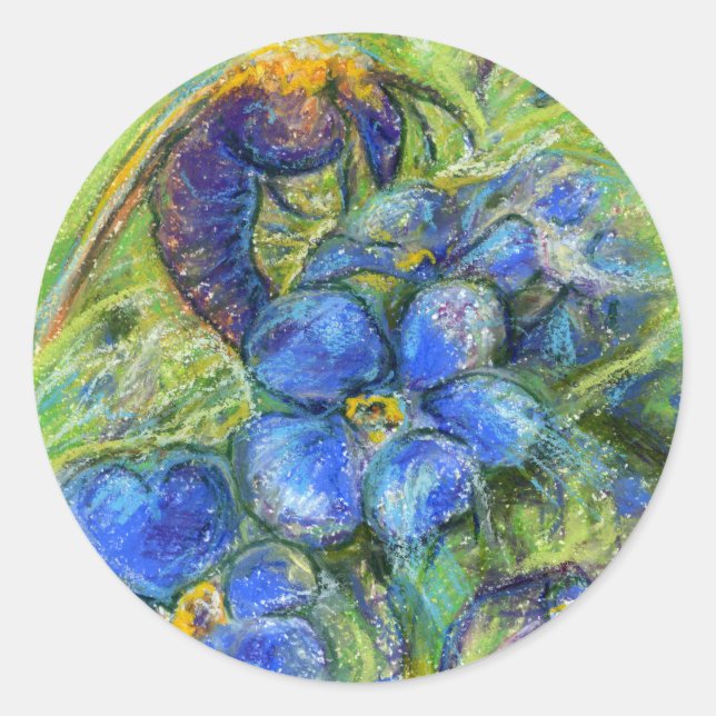 Eine Biene & Vergessen-nicht-Blume Runder Aufkleber (Vorderseite)