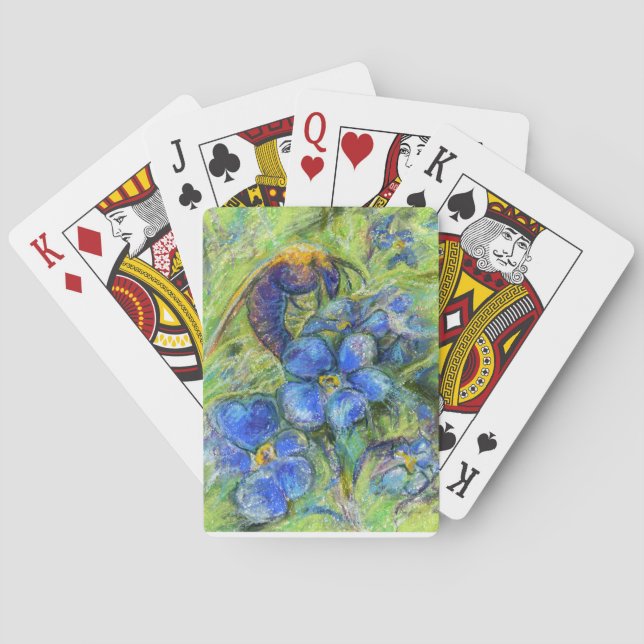 Eine Biene & Vergessen-nicht-Blume Spielkarten (Rückseite)
