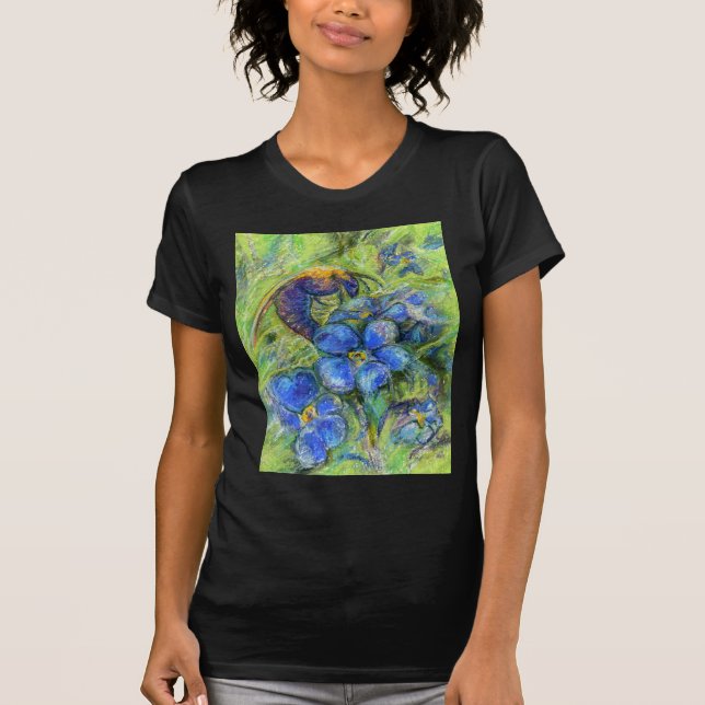 Eine Biene & Vergessen-nicht-Blume T-Shirt (Vorderseite)
