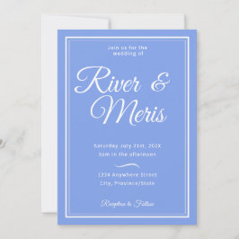 Eine blaue Hochzeitseinladung Einladung