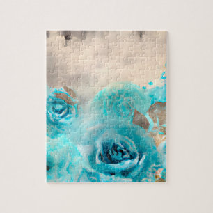 Eine blaue Shabby-Chic-Ephemera-Designreihe 7