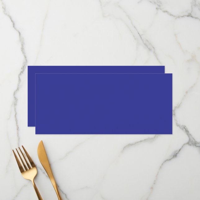 eine blaue Wand mit Uhr Menükarte (Vorderseite/Rückseite Beispiel)