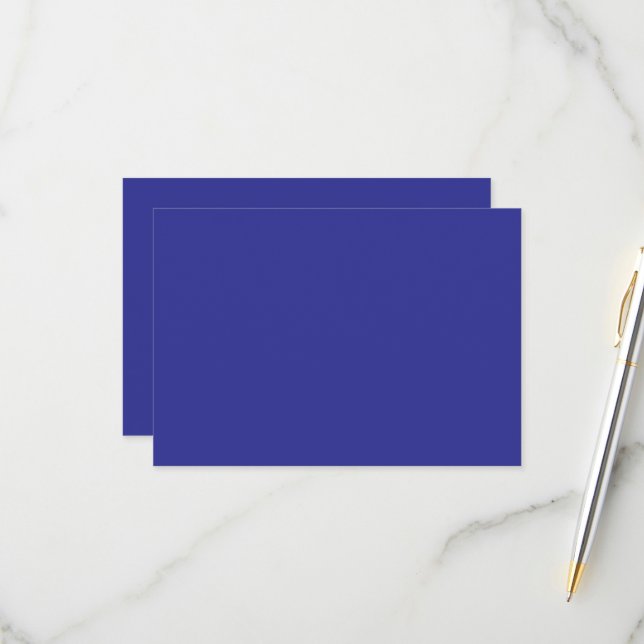 eine blaue Wand mit Uhr RSVP Karte (Vorderseite/Rückseite Beispiel)