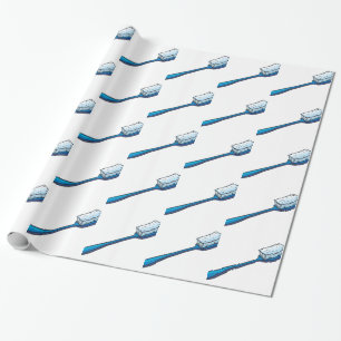 Eine blaue Zahnbürste Geschenkpapier