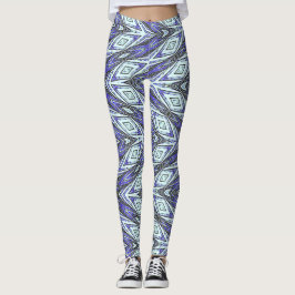 Eine blaue Zickzack Textur "Ratti_Creative_Arts" Leggings