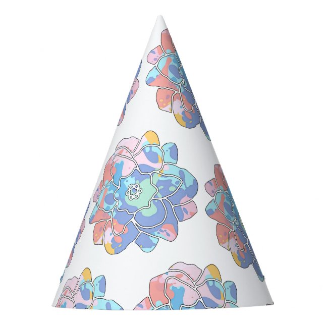 Eine Blume aus Farbflecken Partyhütchen (Vorderseite)