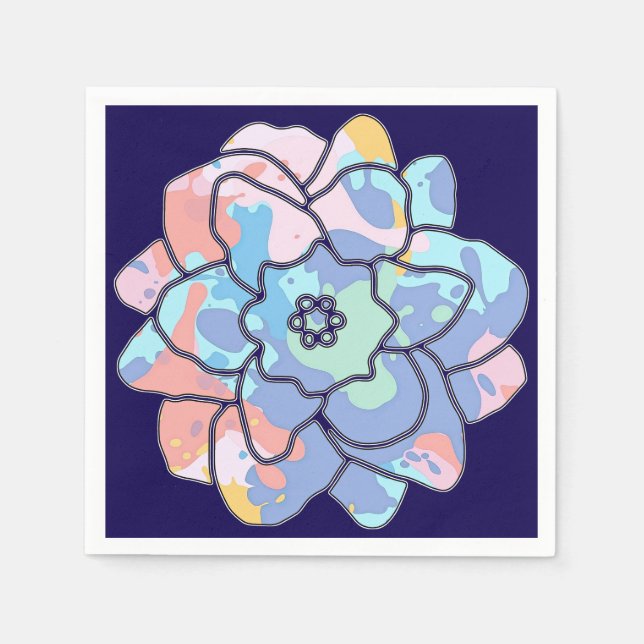 Eine Blume aus Farbflecken Serviette (Vorderseite)