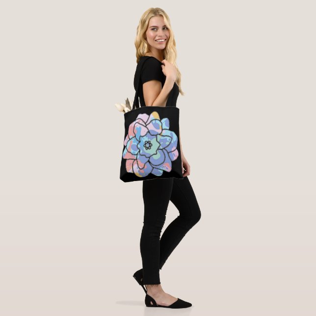 Eine Blume aus Farbflecken Tasche (Am Model)