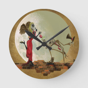Eine Blume für m'lady Runde Wanduhr