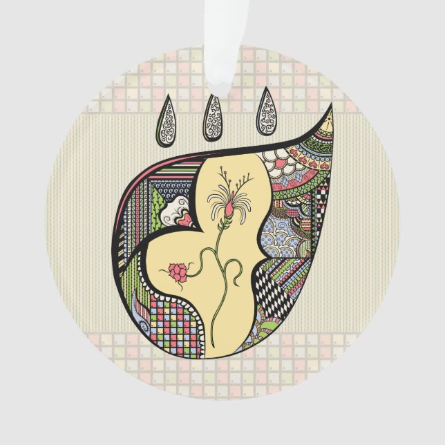 Eine Blume im Acrylschmuck Ornament (Vorderseite)