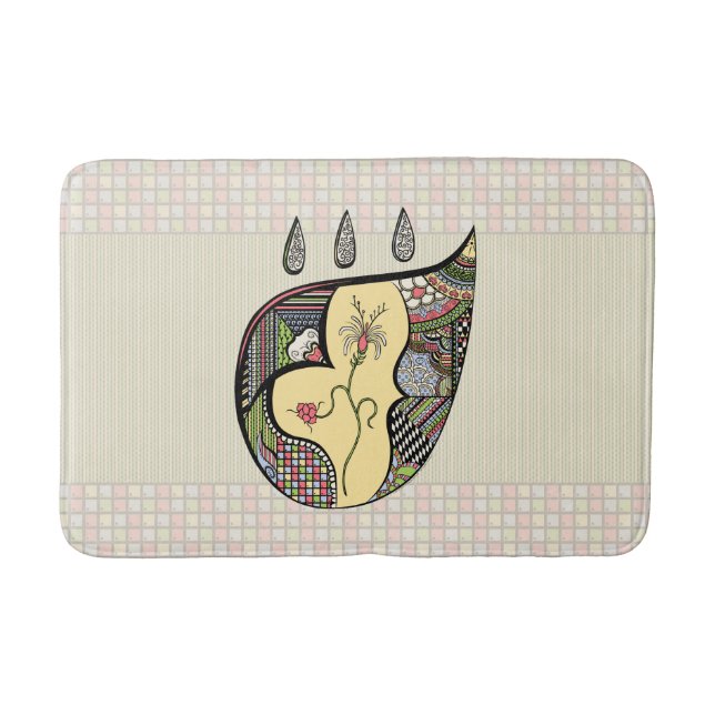 Eine Blume innerhalb der Badematte (Vorderseite)