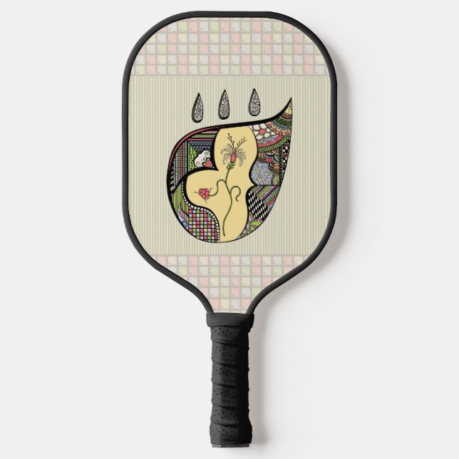 Eine Blume innerhalb Pickleball Schläger (Vorderseite)