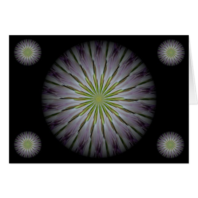 eine Blumenmandalakarte zur Zentrierung (Vorderseite (Horizontal))